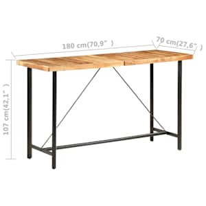 Barový stůl 180 x 70 x 107 cm masivní akáciové dřevo - obrázek 7