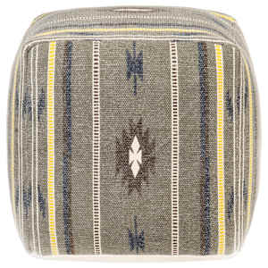 vidaXL Pufas, žalios spalvos, 45x45x45cm, medvilnė, su raštais