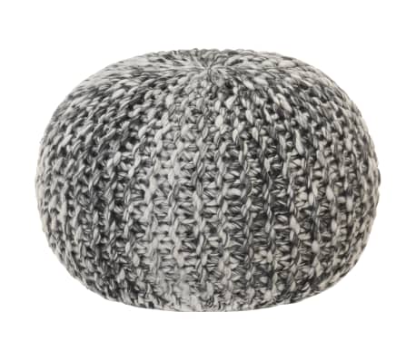 vidaXL Pouf tricoté à la main Gris foncé 50x35cm Tissu Aspect de laine