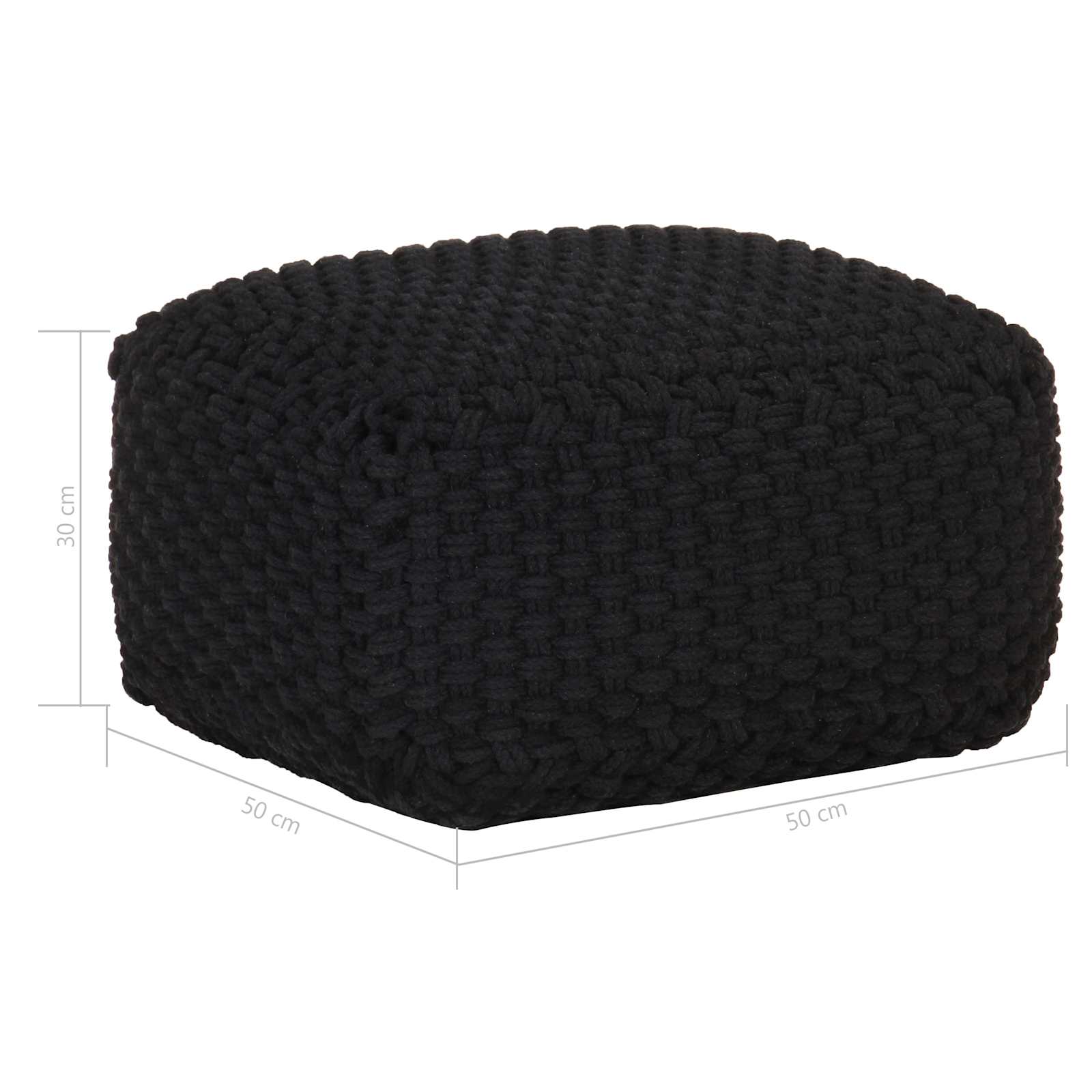 Pouffe Negru 50 x 50 x 30 cm [3]