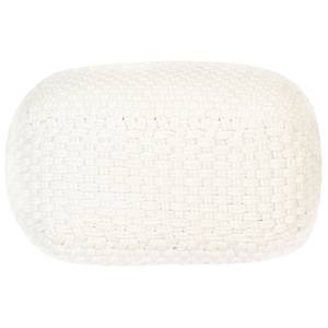 vidaXL Pufas, baltas, 50x50x30cm, medvilnė, megztas rankomis