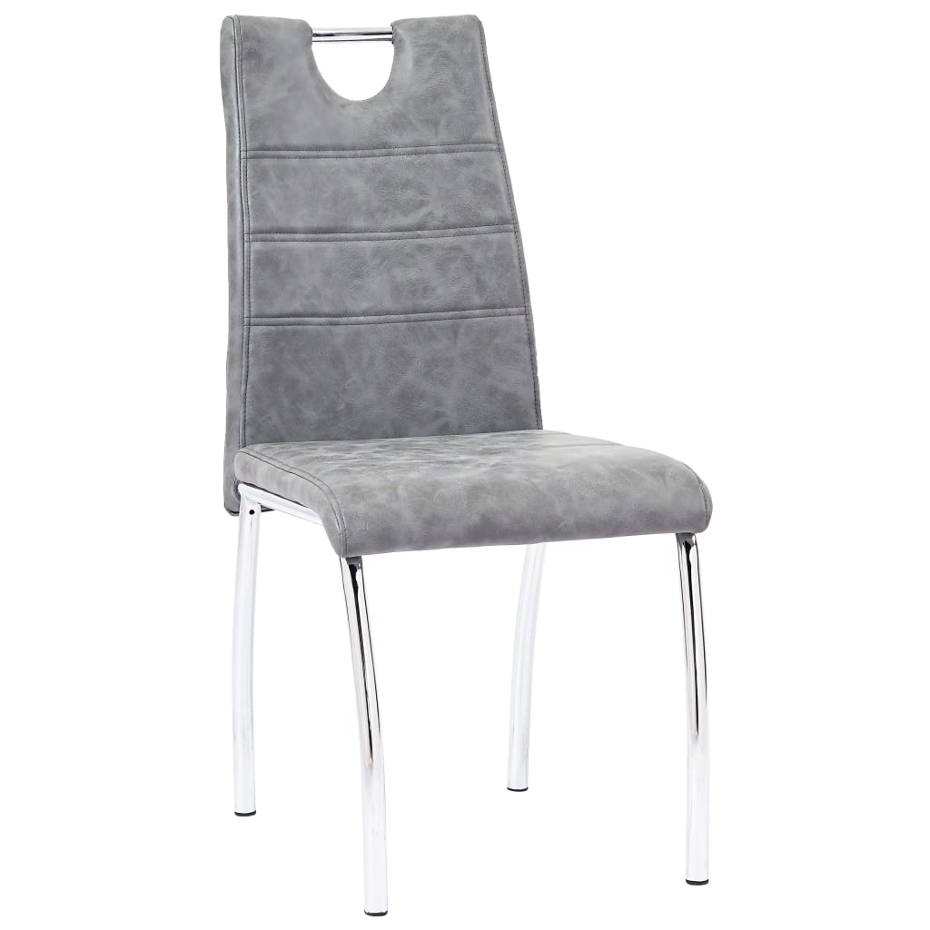 

vidaXL Eetkamerstoelen 6 st kunstleer grijs