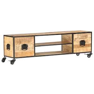 TV stolek 130 x 30 x 39 cm masivní mangovníkové dřevo - obrázek 8