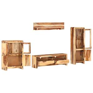 vidaXL Televizoriaus spintelių rinkinys, 4 dalių, dalbergijos masyvas