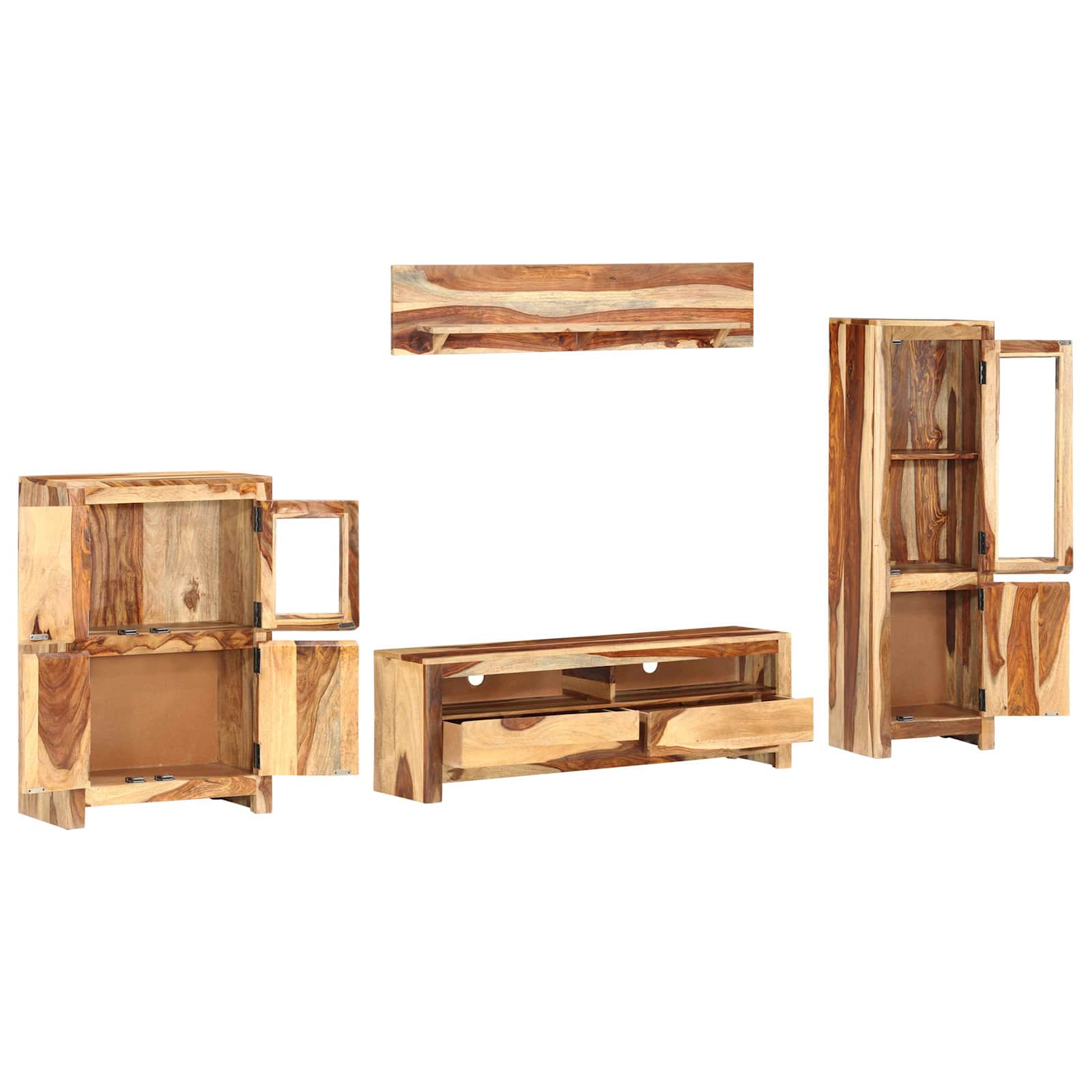 vidaXL TV Meubelset met lade Bruin 120 x 30 x 39 cm Hout