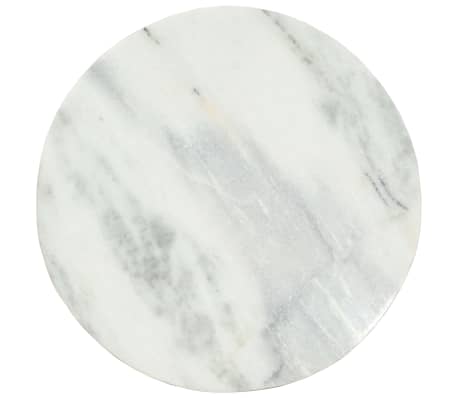 vidaXL Soffbord vit och svart Ø65 cm massiv äkta marmor