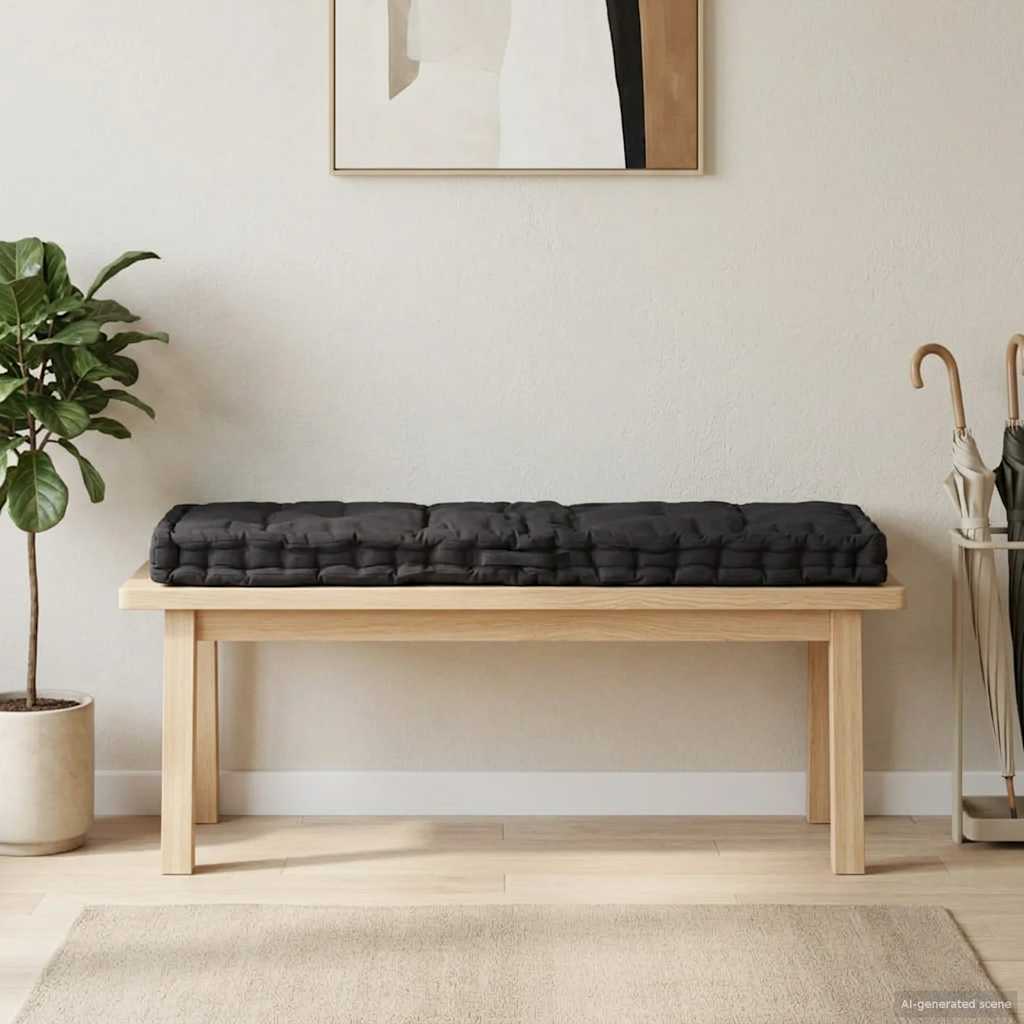 vidaXL Pernă podea canapea din paleți, negru, 120 x 40 x 7 cm, bumbac