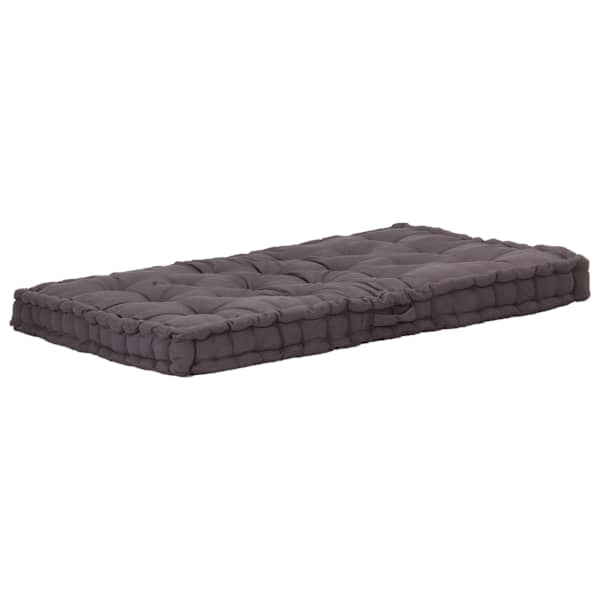 vidaXL euroaluse istumispadi, puuvill 120 x 80 x 10 cm, antratsiithall
