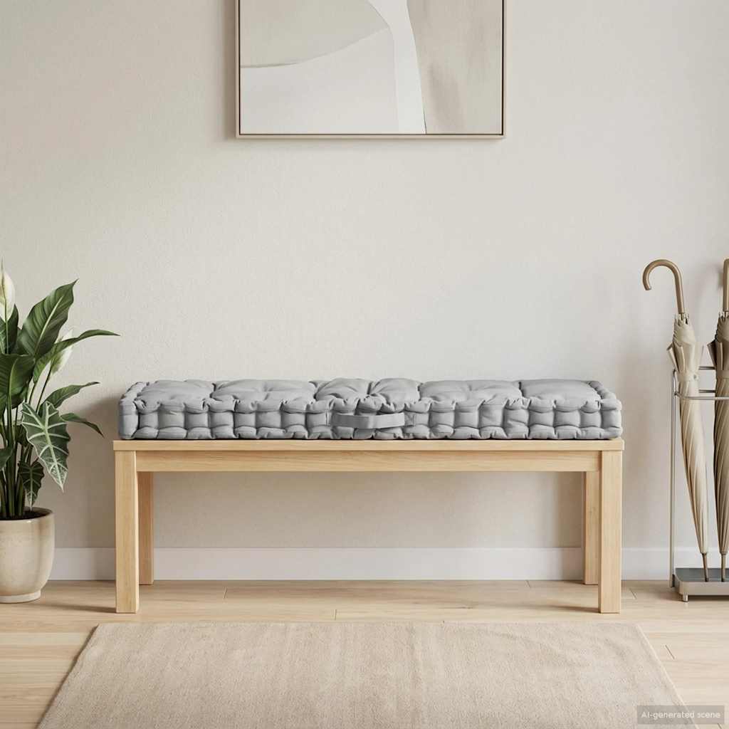 vidaXL Pernă podea canapea din paleți, gri, 120 x 40 x 7 cm, bumbac