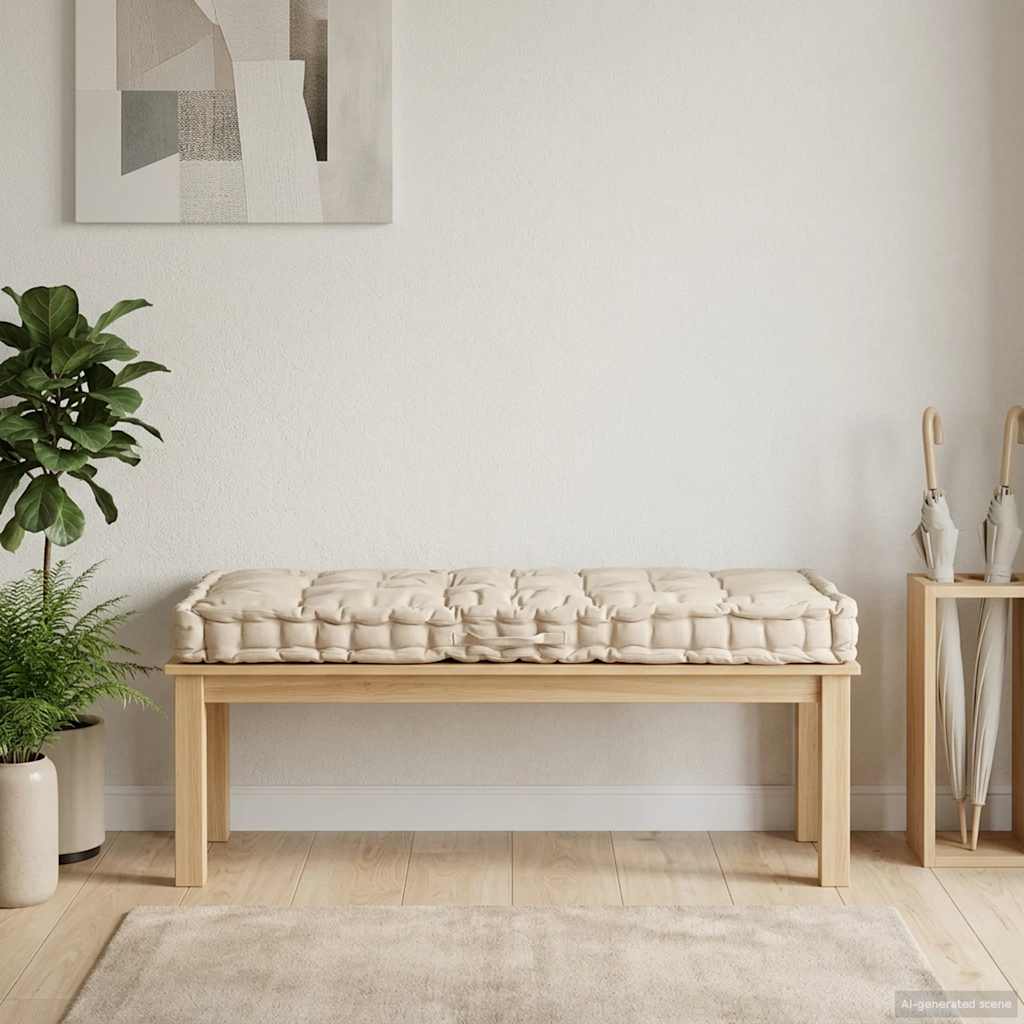 vidaXL Pernă podea canapea din paleți, bej, 120 x 80 x 10 cm, bumbac