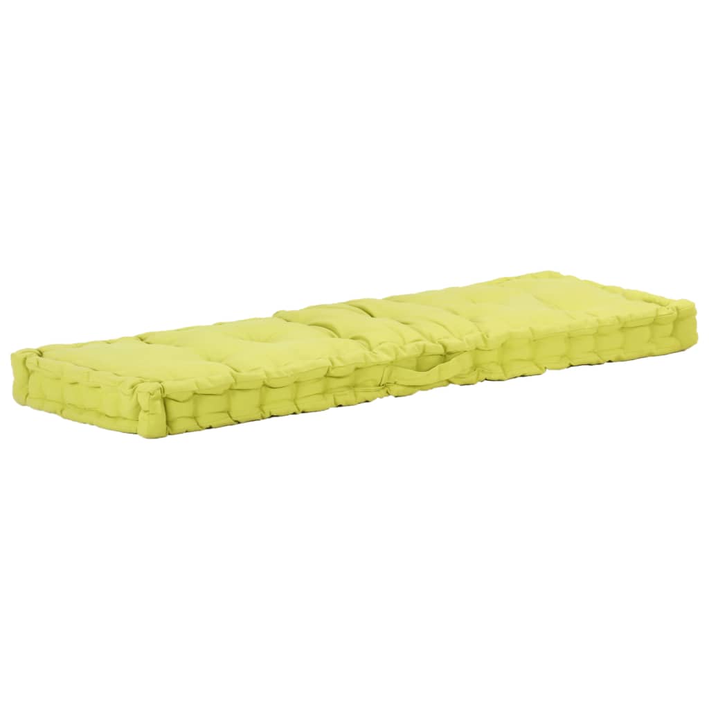 Cuscino per Pallet e Pavimento in Cotone 120x40x7 cm Verde