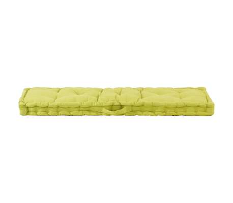 vidaXL Cuscino per Pallet e Pavimento in Cotone 120x40x7 cm Verde