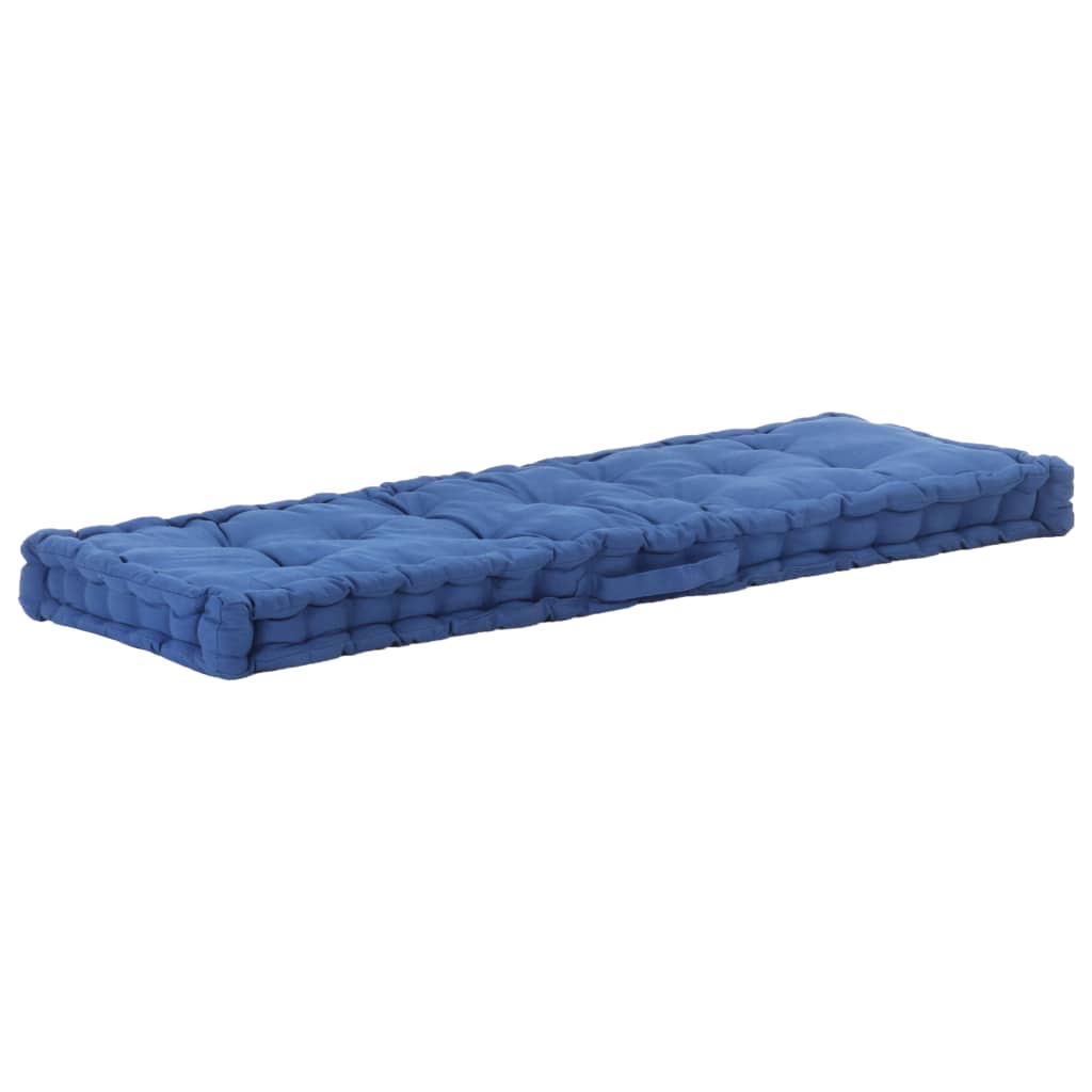 

vidaXL Pallet Floor Cushion Cotton 47.2"x15.7"x2.8" Light Blue