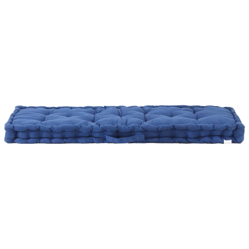 vidaXL Pernă podea canapea din paleți, bleu, 120 x 40 x 7 cm, bumbac