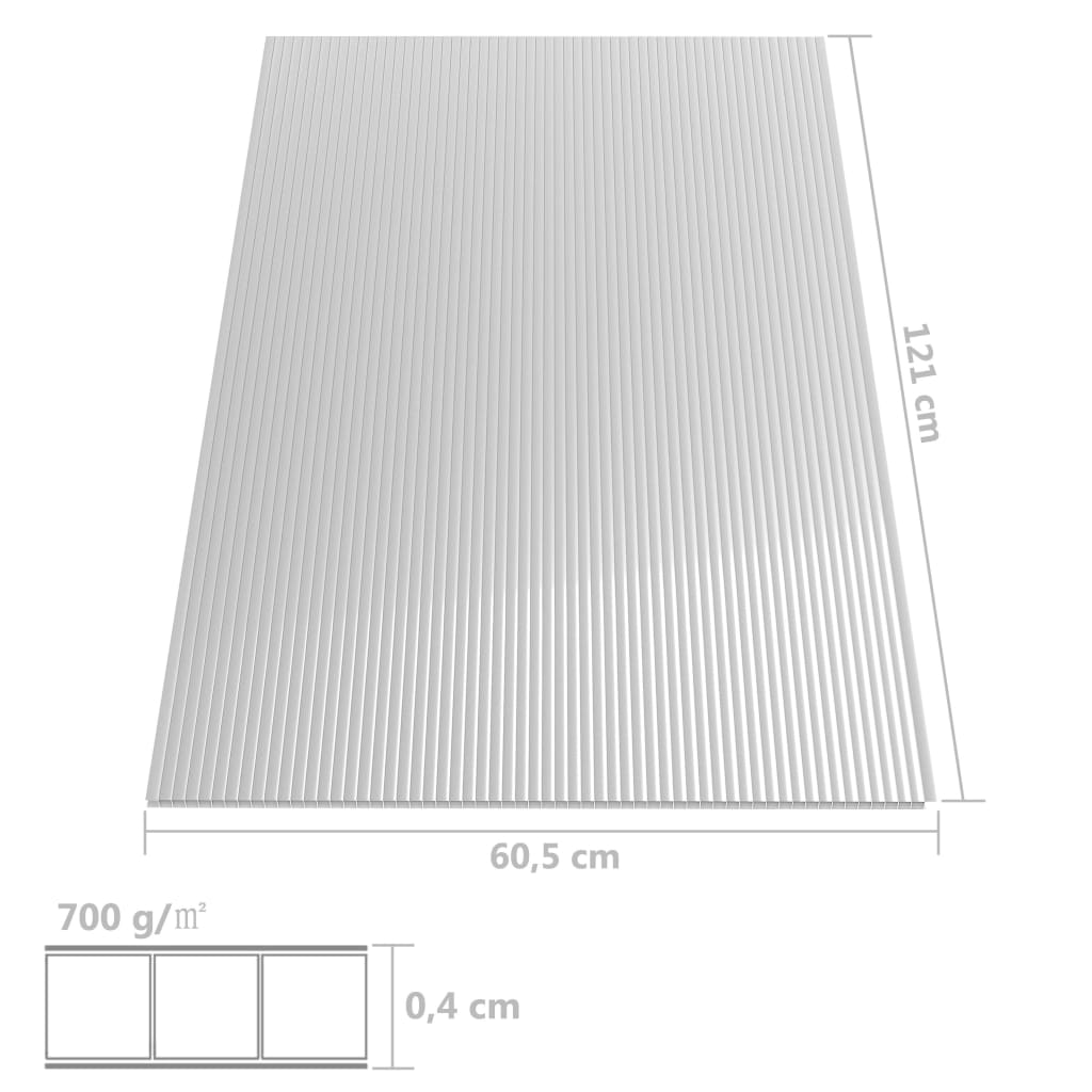 28 darab polikarbonát lemez 4 mm 121 x 60 cm 