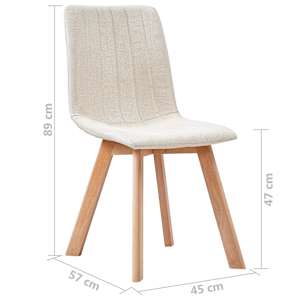 Jídelní židle 6 ks krémové textil - obrázek 7