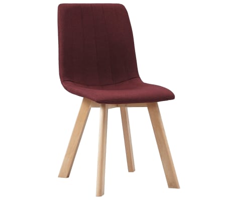 vidaXL Eetkamerstoelen 6 st stof wijnrood