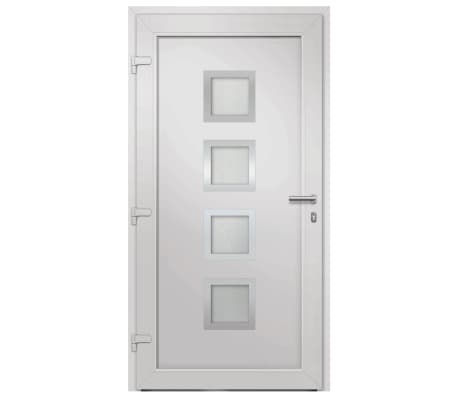 Porta D'Ingresso In PVC VidaXL - Bianca, 98x208 Cm, Con Rinforzi Acciaio E Vetro Isolante, Completa Di Accessori - Foto 10