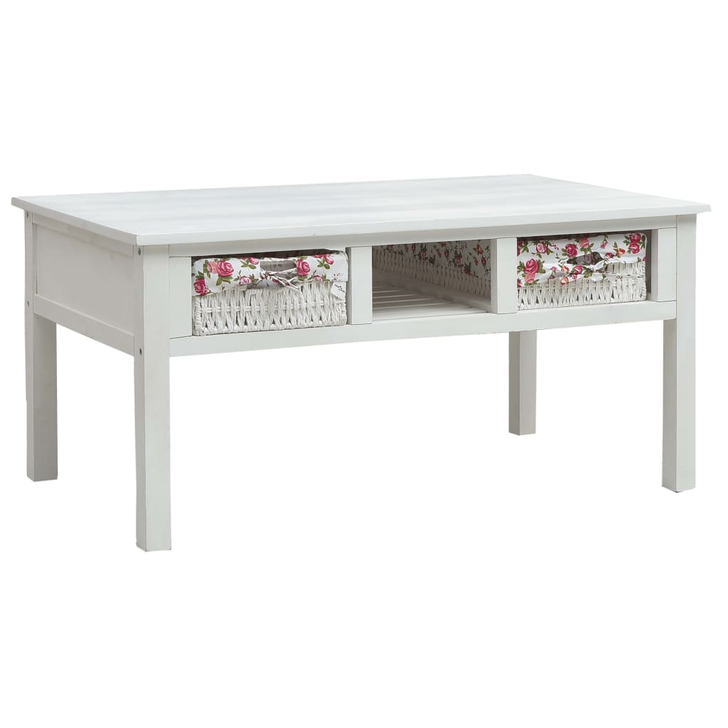 Konferenční stolek bílý 99,5 x 60 x 48 cm dřevo