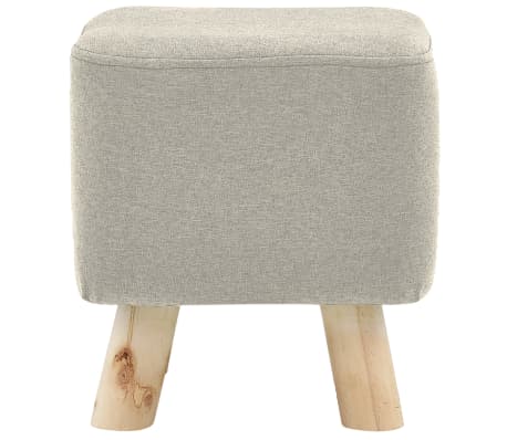 vidaXL Taburetė, kreminės spalvos, audinys, kvadratinė