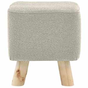 vidaXL Taburetė, kreminės spalvos, audinys, kvadratinė