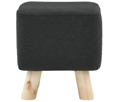 vidaXL Taburetė, tamsiai pilkos spalvos, audinys, kvadratinė