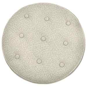 vidaXL Daiktadėžė-taburetė, kreminės spalvos, audinys, apskrita