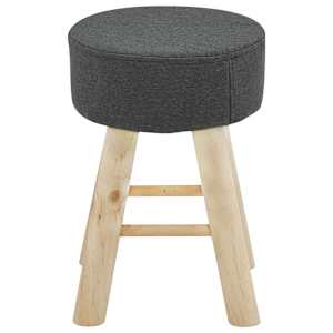 vidaXL Taburetė, tamsiai pilkos spalvos, audinys, apskrita