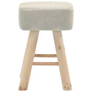 vidaXL Taburetė, kreminės spalvos, audinys, kvadratinė