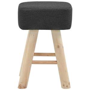 vidaXL Taburetė, tamsiai pilkos spalvos, audinys, kvadratinė