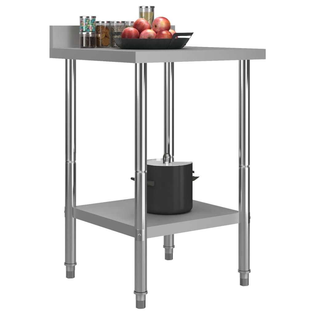 

vidaXL Keukenwerktafel met spatscherm 60x60x93 cm roestvrij staal