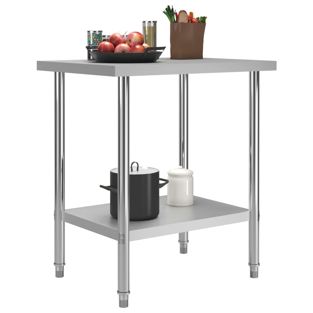 

vidaXL Keukenwerktafel 80x60x85 cm roestvrij staal