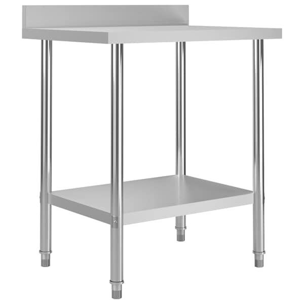 vidaXL k&ouml;&ouml;gi t&ouml;&ouml;laud pritsmekaitsmega, 80x60x93 cm, roostevaba teras