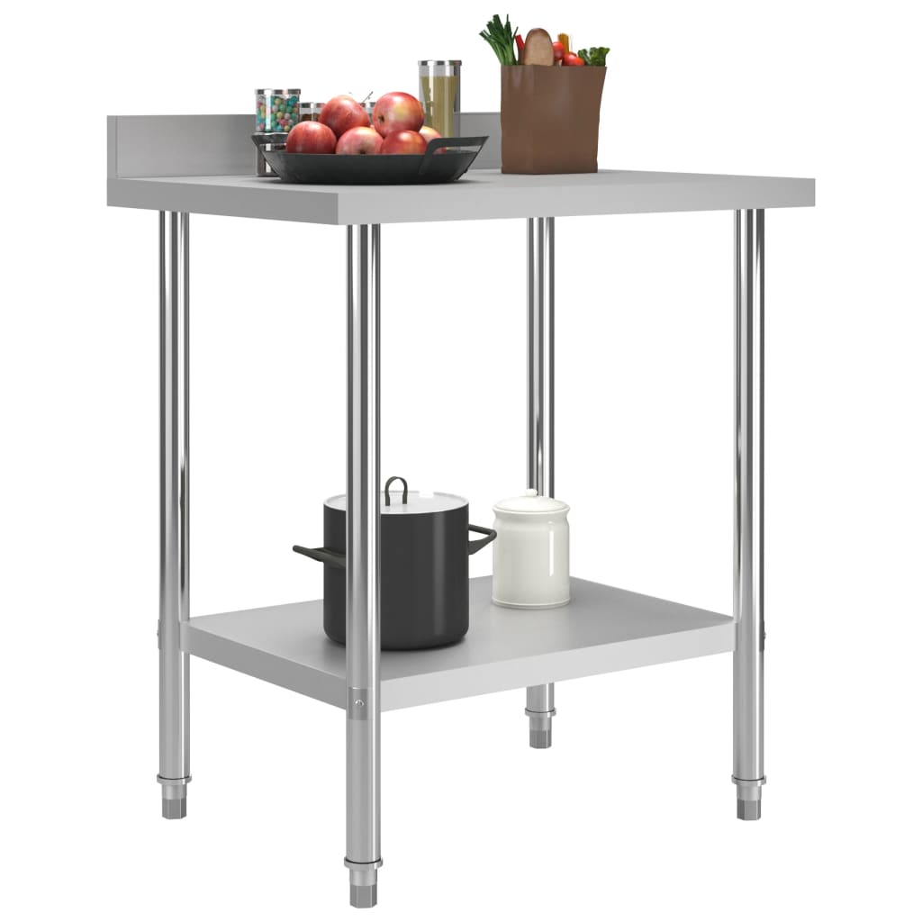 

vidaXL Keukenwerktafel met spatscherm 80x60x93 cm roestvrij staal