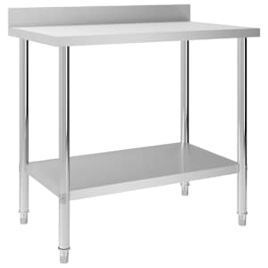 Kuhinjska delovna miza z zaščitno ploščo 100x60x93 cm jeklo