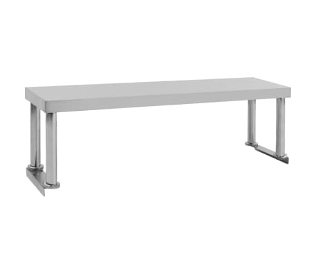 vidaXL Överhylla för arbetsbord 120x30x35 cm rostfritt stål