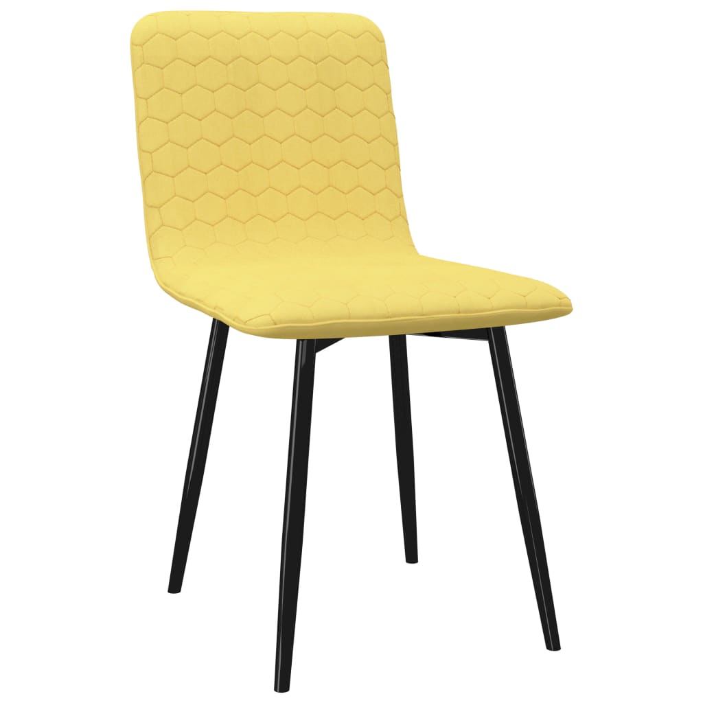 vidaXL Valgomojo kėdės, 6 vnt., geltonos, audinys (282509+282510)