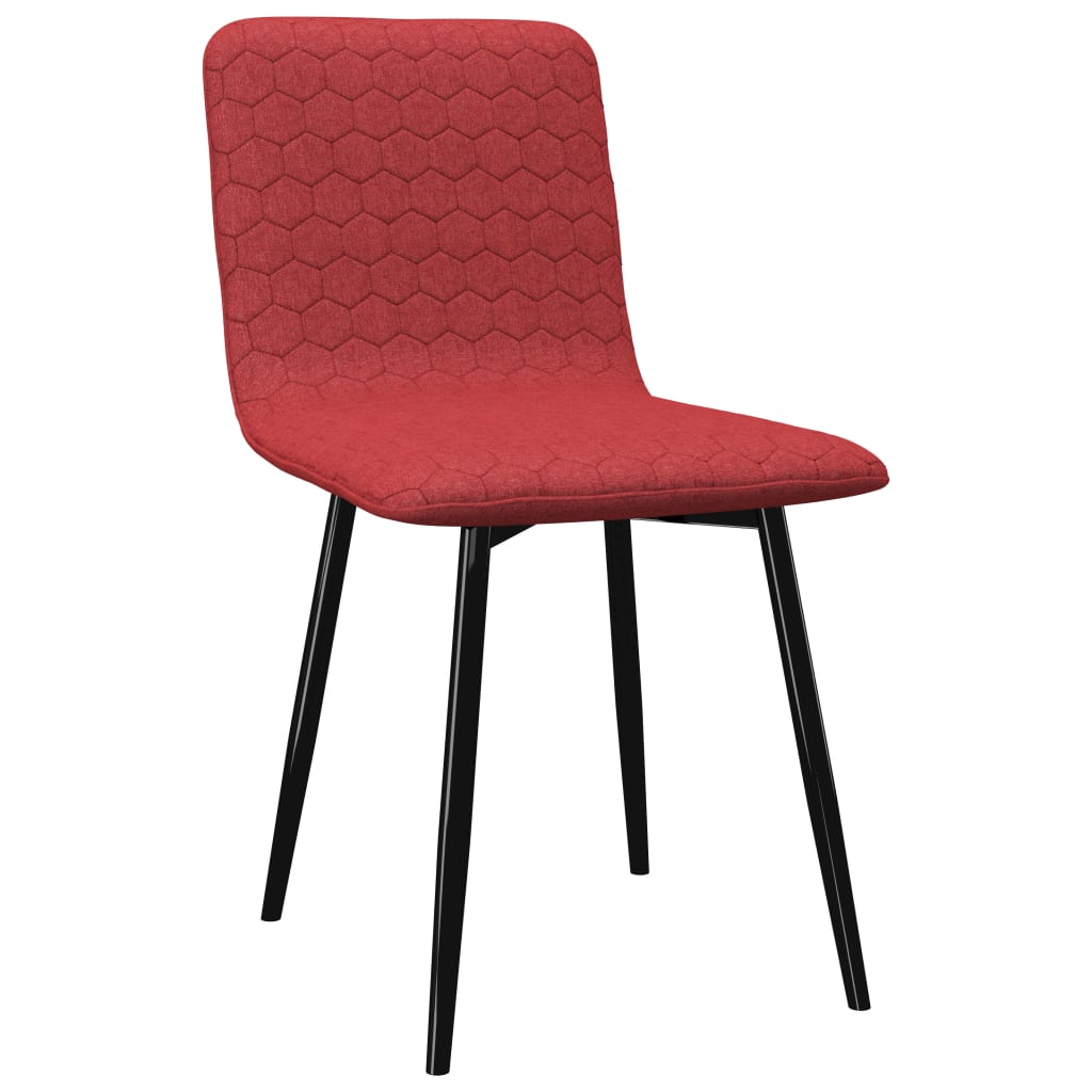 

vidaXL Eetkamerstoelen 6 st stof wijnrood