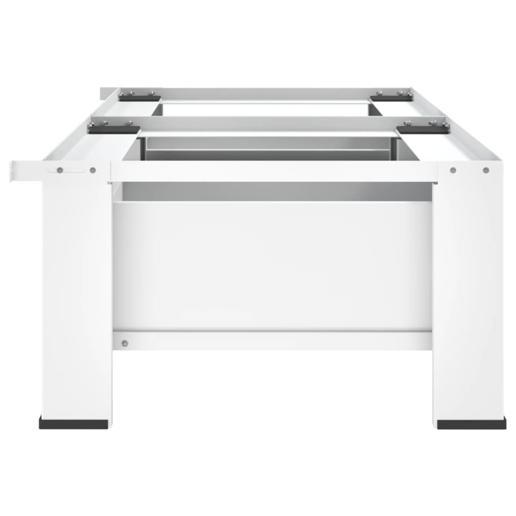 Double socle en acier blanc avec 2 tiroirs pour réhausser de 32 cm une  machine à laver et un sèche linge