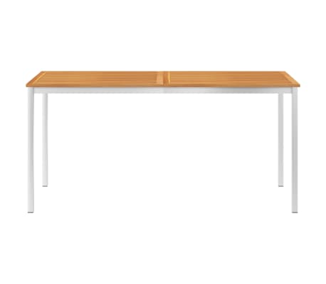 vidaXL Sodo valgomojo stalas, 160x80x75cm, akacijos masyvas ir plienas