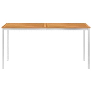 vidaXL Sodo valgomojo stalas, 160x80x75cm, akacijos masyvas ir plienas