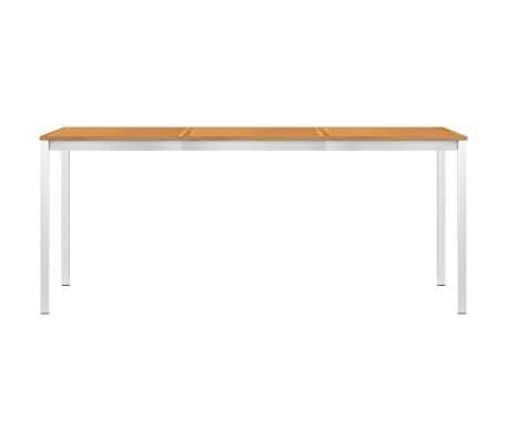 vidaXL Garden Dining Table 180x90x75 cm Solid Acacia Wood and Stainless Steel