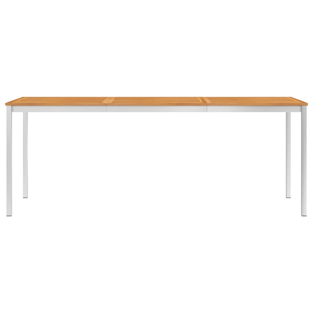 vidaXL Garden Dining Table 200x100x75 cm Solid Acacia Wood and Stainless Steel