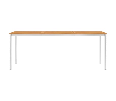 vidaXL Spisebord til hage 200x100x75cm heltre akasie og rustfritt stål
