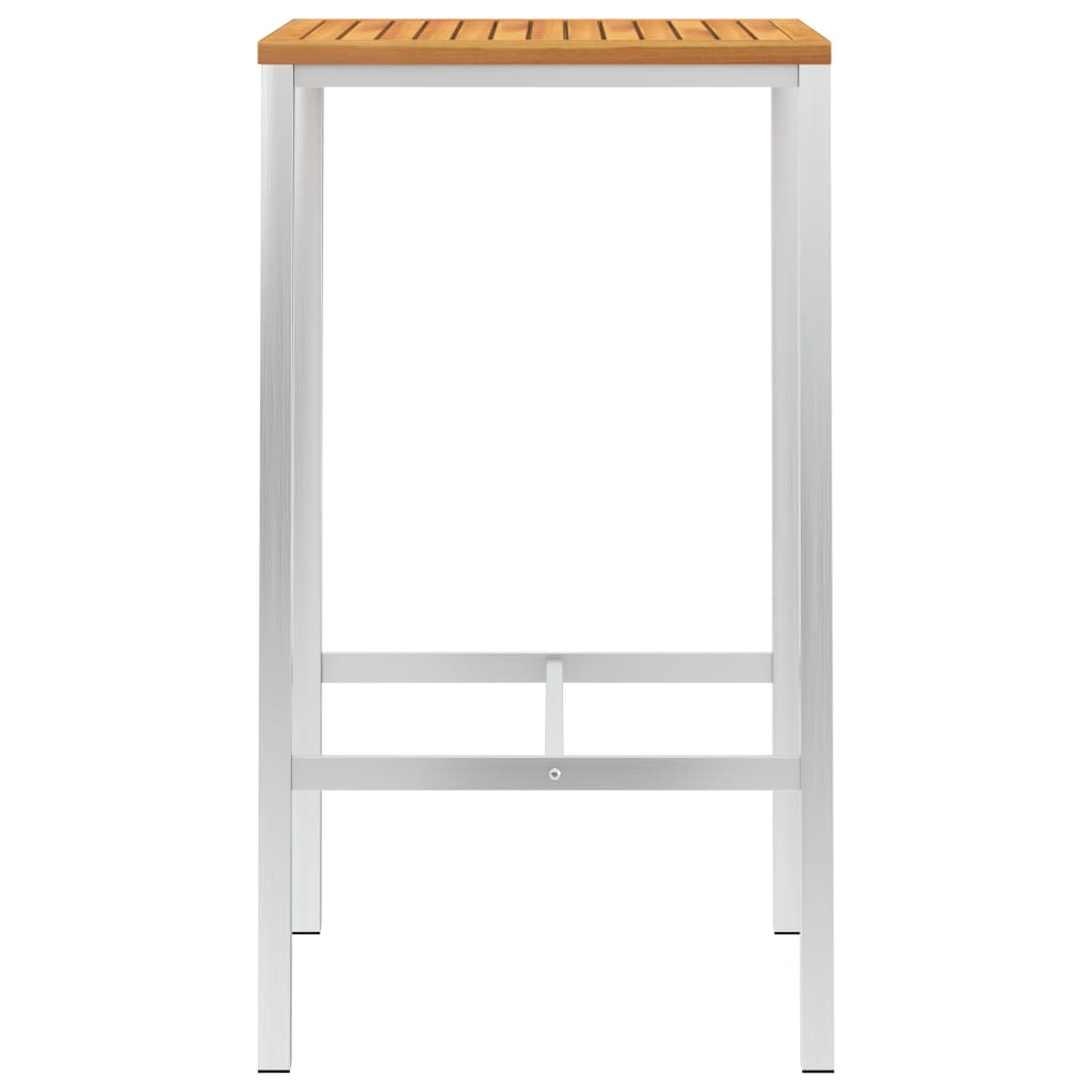 vidaXL Table de bar 60x60x105 cm Bois d'acacia solide et inox