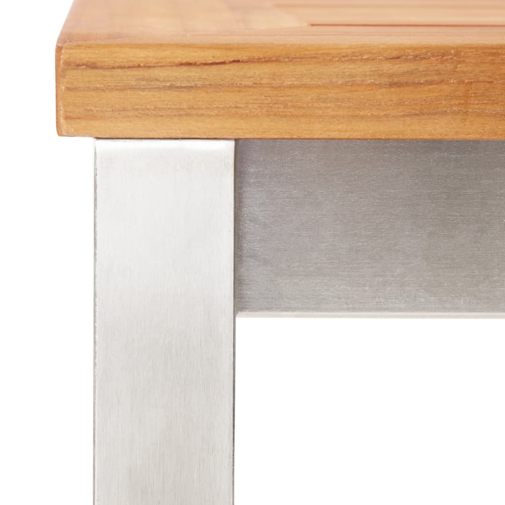 Barové židle 4 ks masivní akáciové dřevo a nerezová ocel