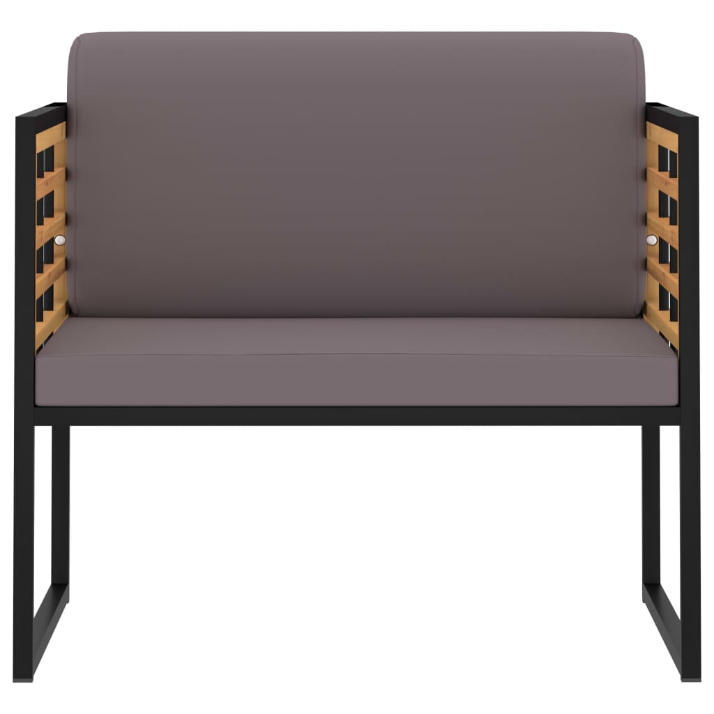 

vidaXL Tuinstoelen 2 st met kussens massief acaciahout donkergrijs