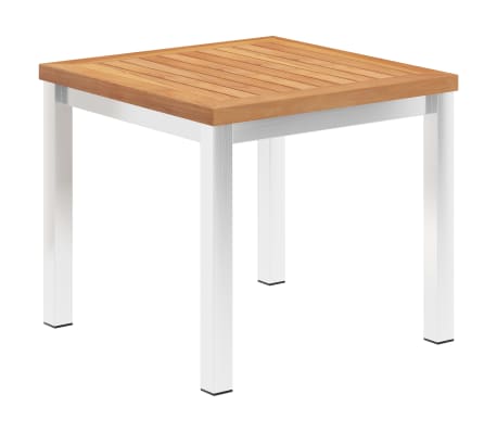 Vidaxl Garten Beistelltisch 45 X 45 X 38 Cm Teak Massivholz Edelstahl Vidaxl De