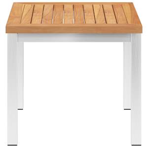 Zahradní odkládací stolek 45x45x38 cm masivní teak a nerez ocel - obrázek 2