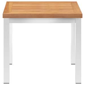 Zahradní odkládací stolek 45x45x38 cm masivní teak a nerez ocel - obrázek 3